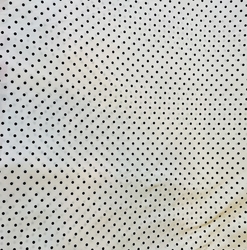 Silky  umělé hedvábí puntíky černé na bílé