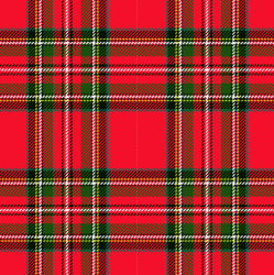 Kazovka Teplákovina prémiová počesaná  TARTAN ČERVENÝ - světlé čáry