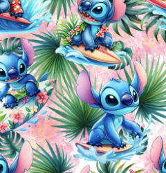 Teplákovina prémiová počesaná  PŘÍŠERKA STITCH S LISTY