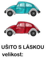 Štítek na oblečení AUTA - ušito s láskou 