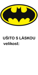 Štítek na oblečení BATMAN - ušito s láskou 