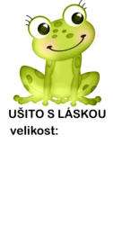 Štítek na oblečení ŽABIČKA - ušito s láskou  