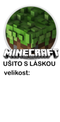 Štítek na oblečení MINECRAFT - ušito s láskou 